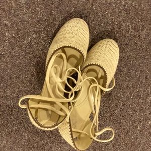 Womens strapped wedge. Like new